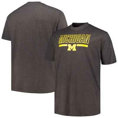 T-shirt d'équipe grand et Michigan Wolverines pour homme, couleur anthracite