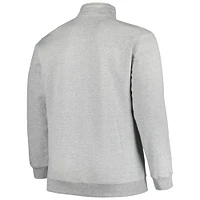 Veste en polaire à quart de zip pour hommes Profile Heather Grey Michigan Wolverines Big & Tall