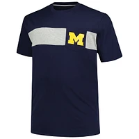 T-shirt à rayures colorées pour hommes Profile Navy Michigan Wolverines Big & Tall