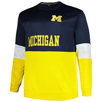 Men's Profile  Navy Michigan Wolverines Big & Tall Fleece Pullover Sweatshirt