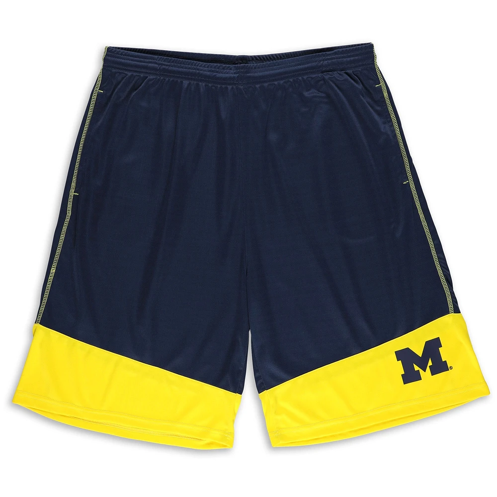 Short pour hommes Profile Navy Michigan Wolverines Big & Tall Interlock Cuff