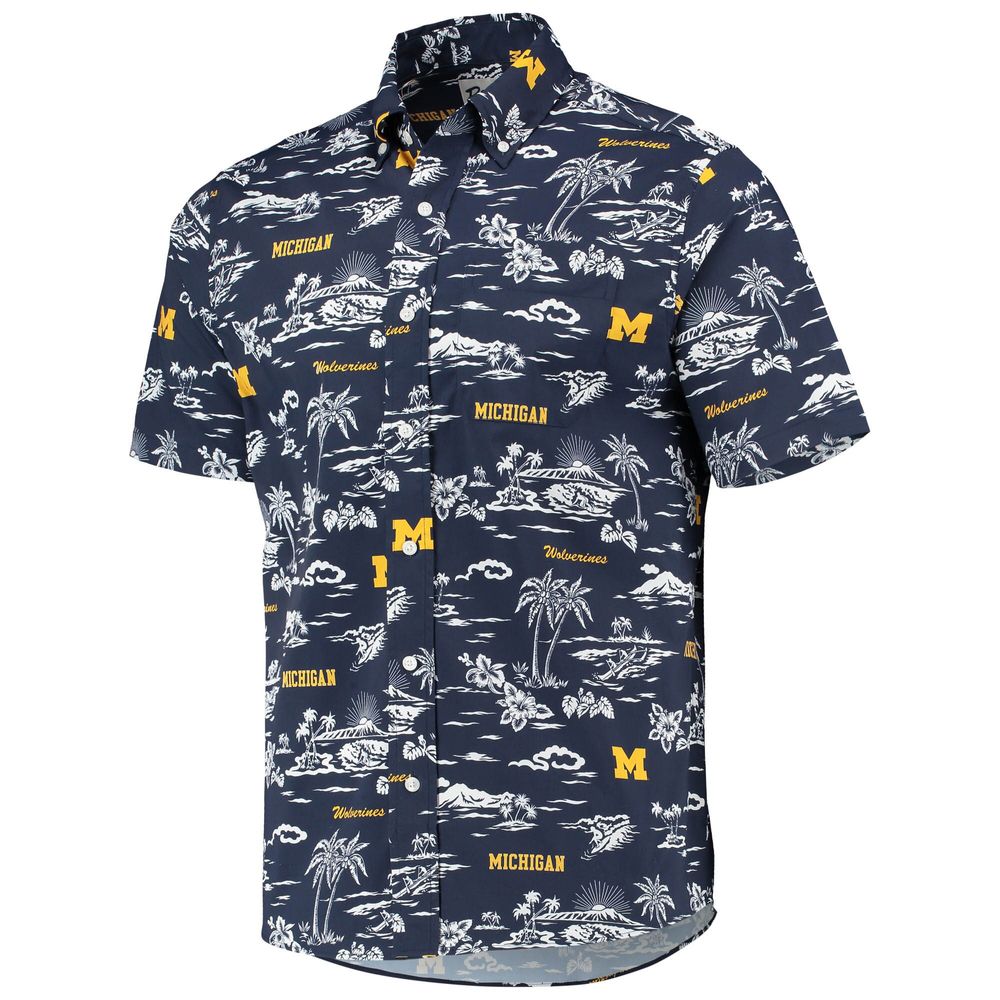 Men's Reyn Spooner Navy Michigan Wolverines Classic Button-Down Shirt