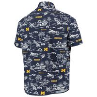 Men's Reyn Spooner Navy Michigan Wolverines Classic Button-Down Shirt