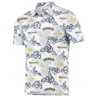 Men's Reyn Spooner White Michigan Wolverines Performance Polo