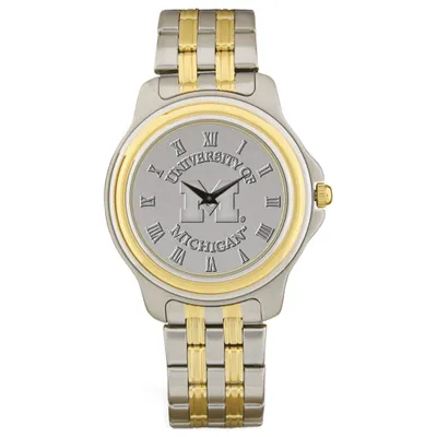 Michigan Wolverines Two-Tone Wristwatch - Silver/Gold