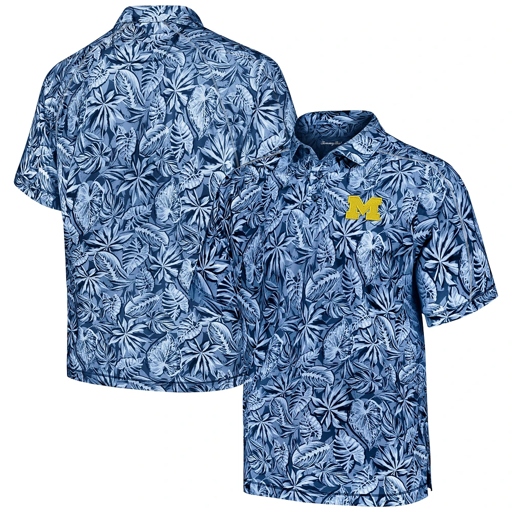 Polo Tommy Bahama bleu Michigan Wolverines Tropical Score IslandZone pour hommes