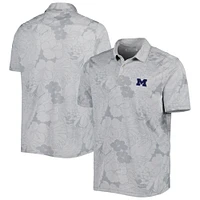 Polo Tommy Bahama gris Michigan Wolverines Miramar Blooms pour homme