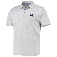 Men's Tommy Bahama Gray Michigan Wolverines Pineapple Palm Coast IslandZone Polo