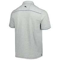 Men's Tommy Bahama Heathered Gray Michigan Wolverines IslandZone Tailgater Polo