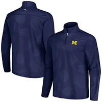 Men's Tommy Bahama Navy Michigan Wolverines Delray Frond IslandZone Half-Zip Jacket