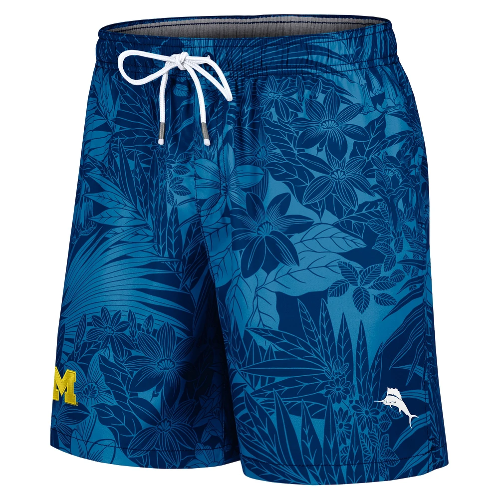 Men's Tommy Bahama Navy Michigan Wolverines Santiago Palms Board Shorts