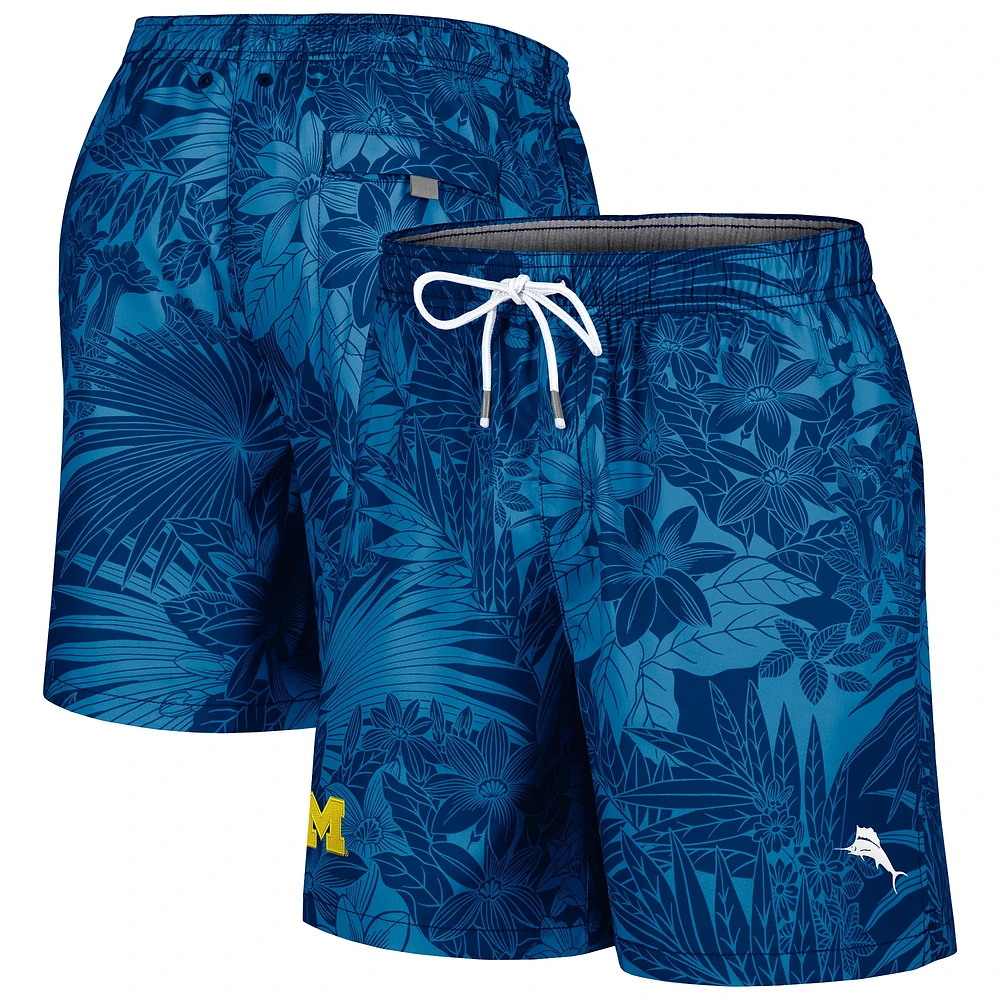 Men's Tommy Bahama Navy Michigan Wolverines Santiago Palms Board Shorts