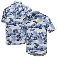 Men's Tommy Bahama Navy Michigan Wolverines Tropical Horizons Button-Up Shirt