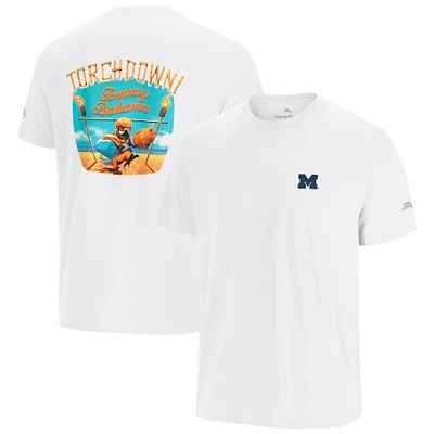 T-shirt Torchdown blanc Tommy Bahama pour homme des Wolverines du Michigan