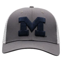 Casquette ajustable de camionneur Michigan Wolverines grise Top of the World pour homme