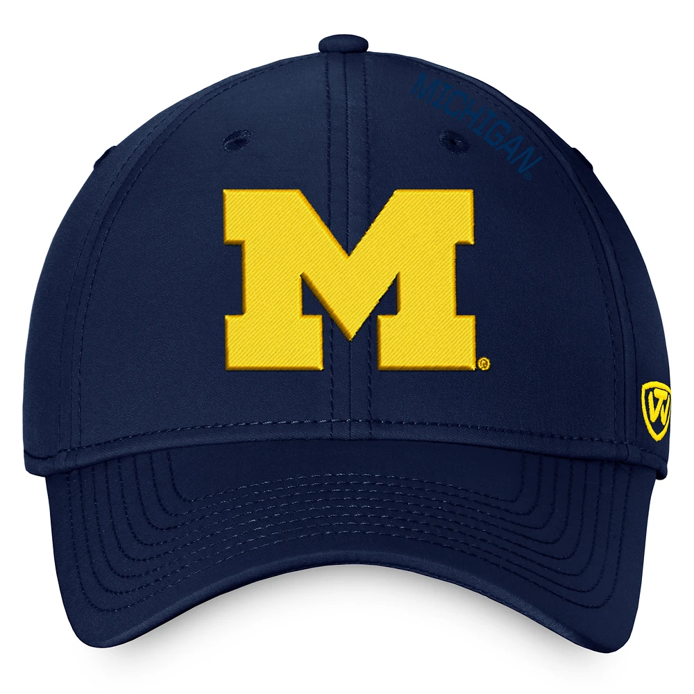 Men's Top of the World Navy Michigan Wolverines Reflex 2.0 Flex Fit Hat