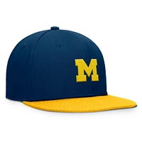 Casquette Snapback fondamentale Top of the World Navy Michigan Wolverines pour hommes