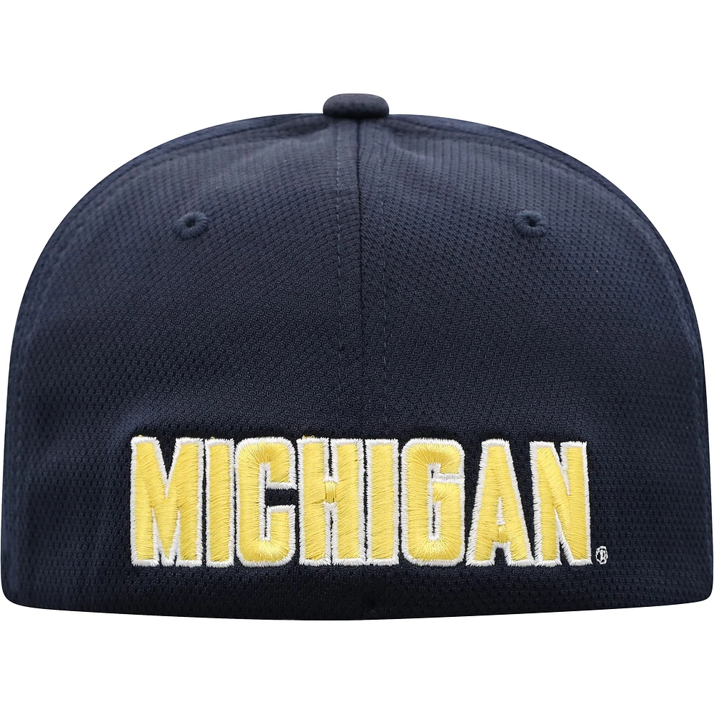 Top of the World Navy Michigan Wolverines Reflex Logo Flex Hat pour homme