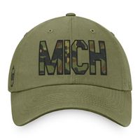 Men's Top of the World Olive Michigan Wolverines OHT Military Appreciation Unit Adjustable Hat