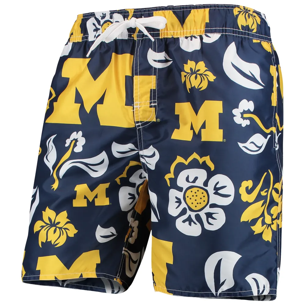 Lids Michigan Wolverines Wes & Willy Floral Volley Swim Trunks - Navy