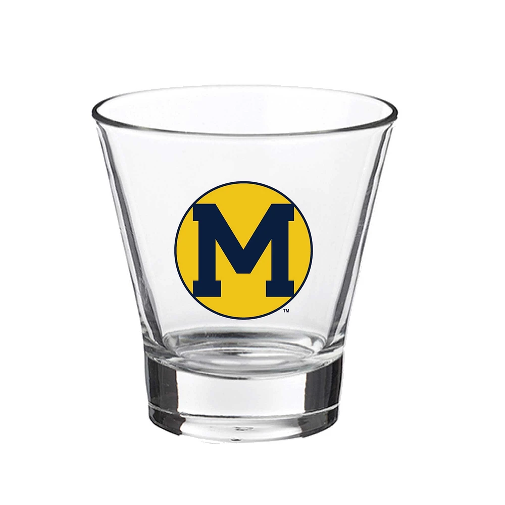 Wolverines du Michigan 13oz. Verre à roche à voûte inclinée