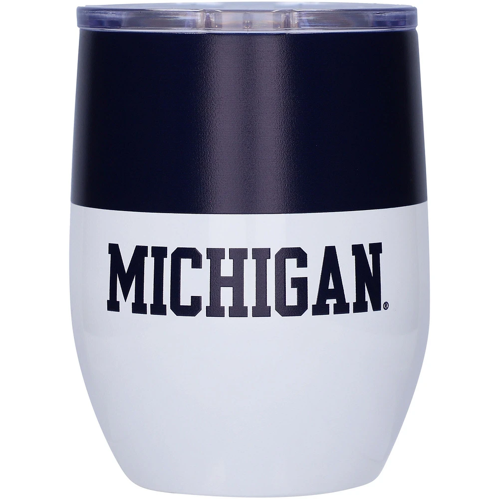Michigan Wolverines 16oz. Colorblock Stainless Steel Curved Tumbler