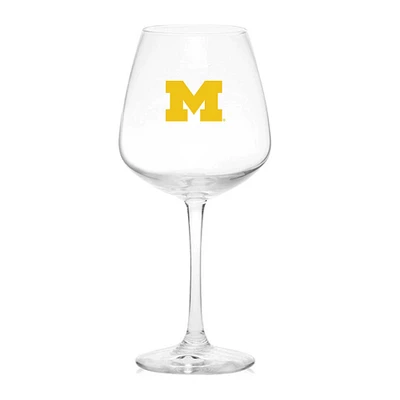 Wolverines du Michigan 18oz. Verre à vin à pied