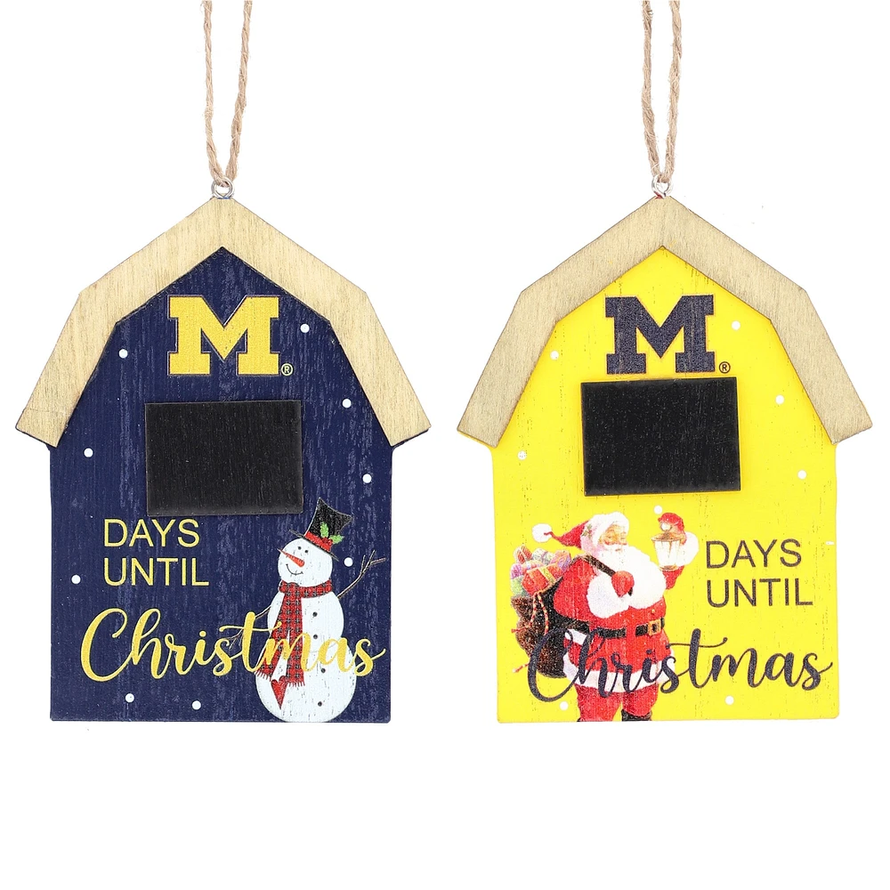 Michigan Wolverines 2-Pack Countdown Ornament Set