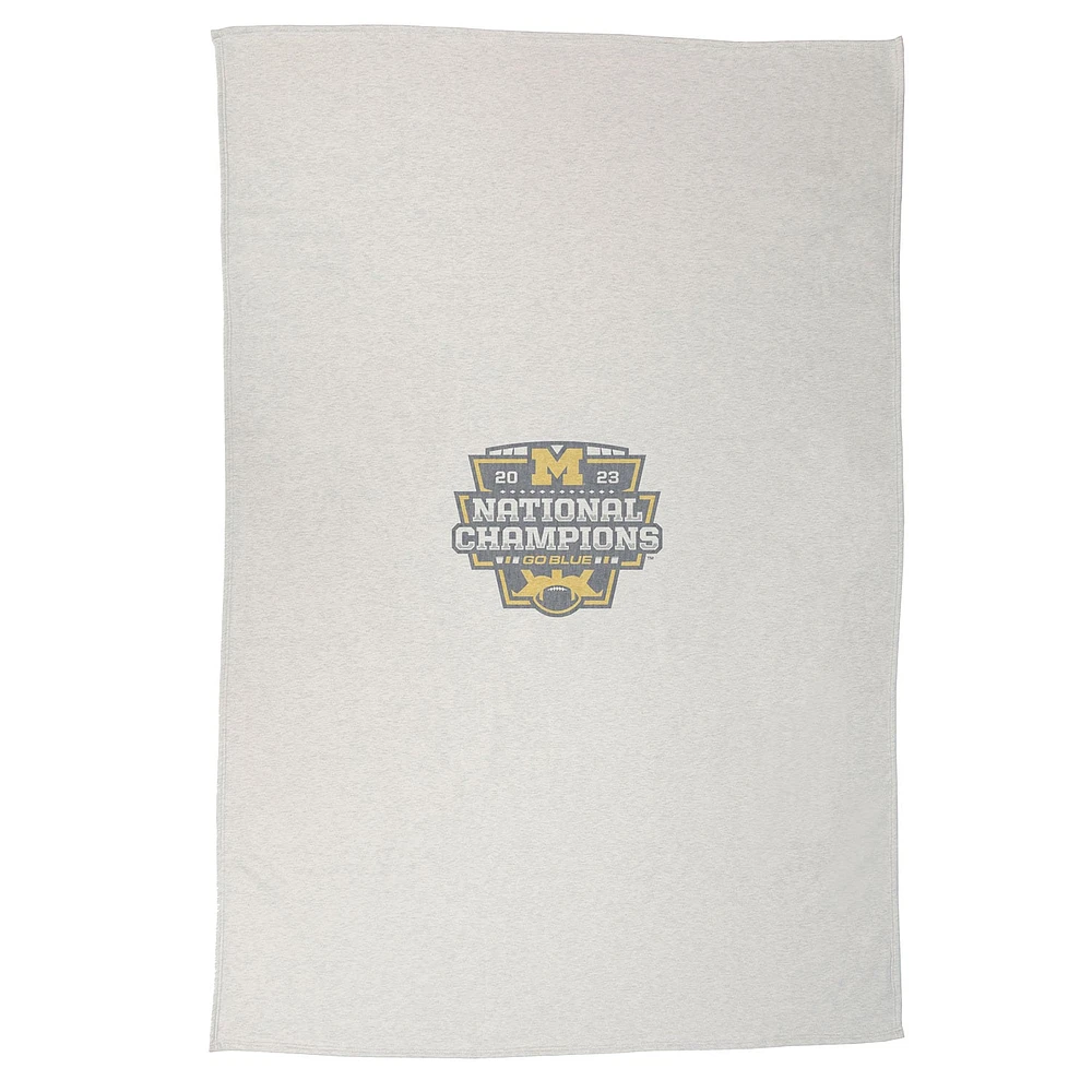 Michigan Wolverines College Football Playoff 2023 Champions nationaux 54" x 84" Couverture sweat-shirt