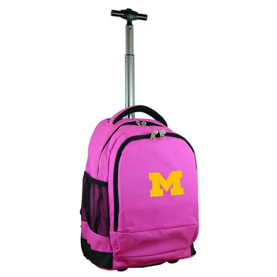 Michigan Wolverines MOJO 19'' Premium Wheeled Backpack - Pink