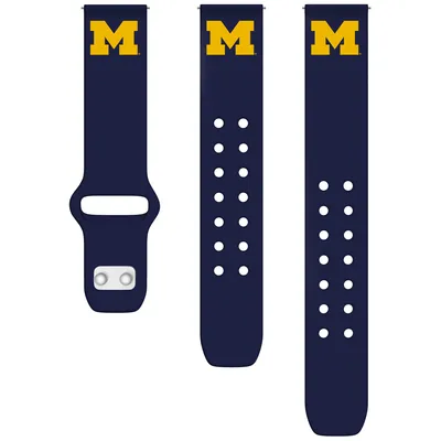 Michigan Wolverines 20mm Samsung Silicone Watch Band - Navy
