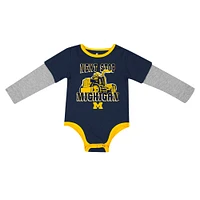 Newborn & Infant Colosseum Navy Michigan Wolverines Next Stop Long Sleeve Bodysuit