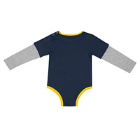 Newborn & Infant Colosseum Navy Michigan Wolverines Next Stop Long Sleeve Bodysuit