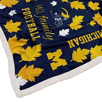 Pegasus Michigan Wolverines 60" x 70" Fall, Family & Football Flannel Fleece Sherpa Blanket