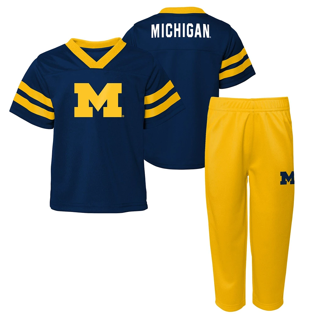 Preschool Navy Michigan Wolverines Two-Piece Red Zone Jersey & Pants Set