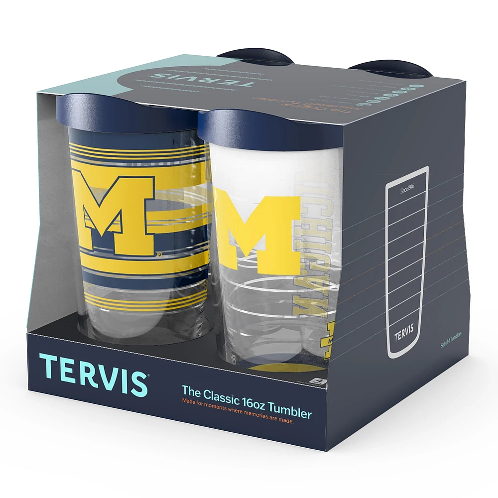 Tervis Michigan Wolverines Four-Pack 16oz. Classic Tumbler Set