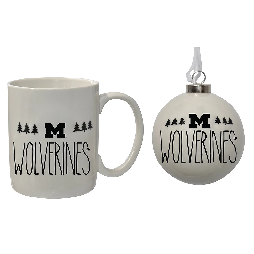 The Memory Company Michigan Wolverines Ensemble de décorations et tasses de vacances