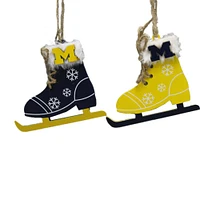 The Memory Company Michigan Wolverines Two-Pack Ice Skate Ornament Set