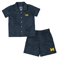 Toddler Colosseum  Heather Navy Michigan Wolverines Fern Champ Shirt and Shorts Set