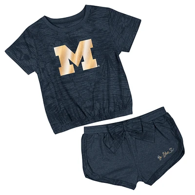 Ensemble t-shirt et short Fern pour tout-petits Colosseum Navy Michigan Wolverines