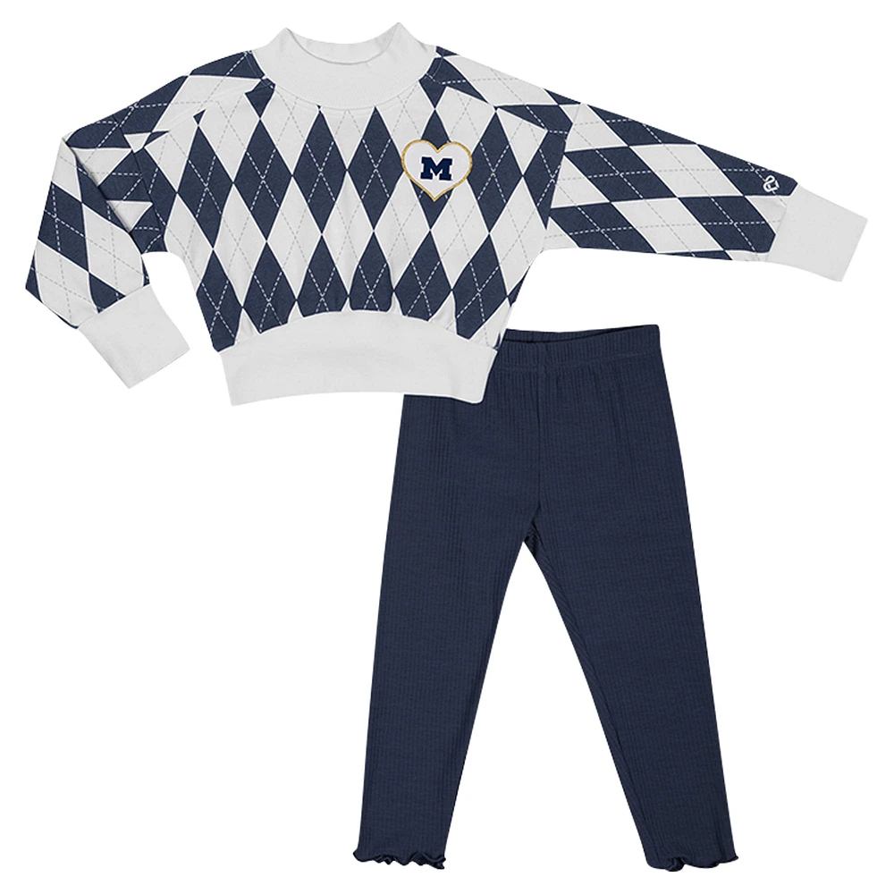 Ensemble pull et leggings Dealio pour tout-petits Colosseum White Michigan Wolverines