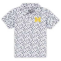 Toddler Garb White Michigan Wolverines Earnest Allover Print Polo