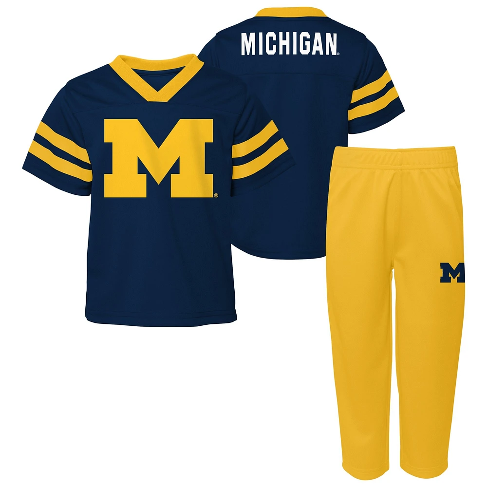 Toddler Navy Michigan Wolverines Two-Piece Red Zone Jersey & Pants Set