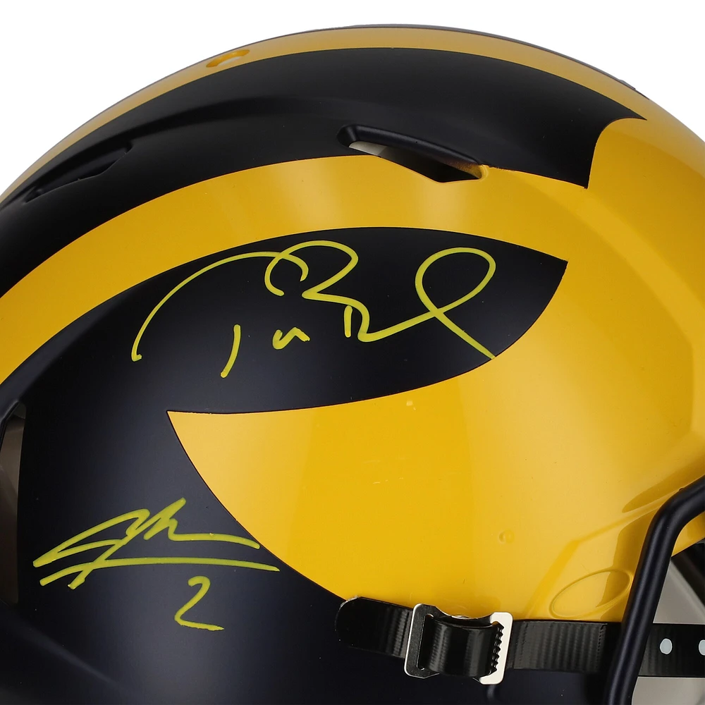 Tom Brady & Charles Woodson Michigan Wolverines Autographed Autographed Riddell Speed Authentic Helmet