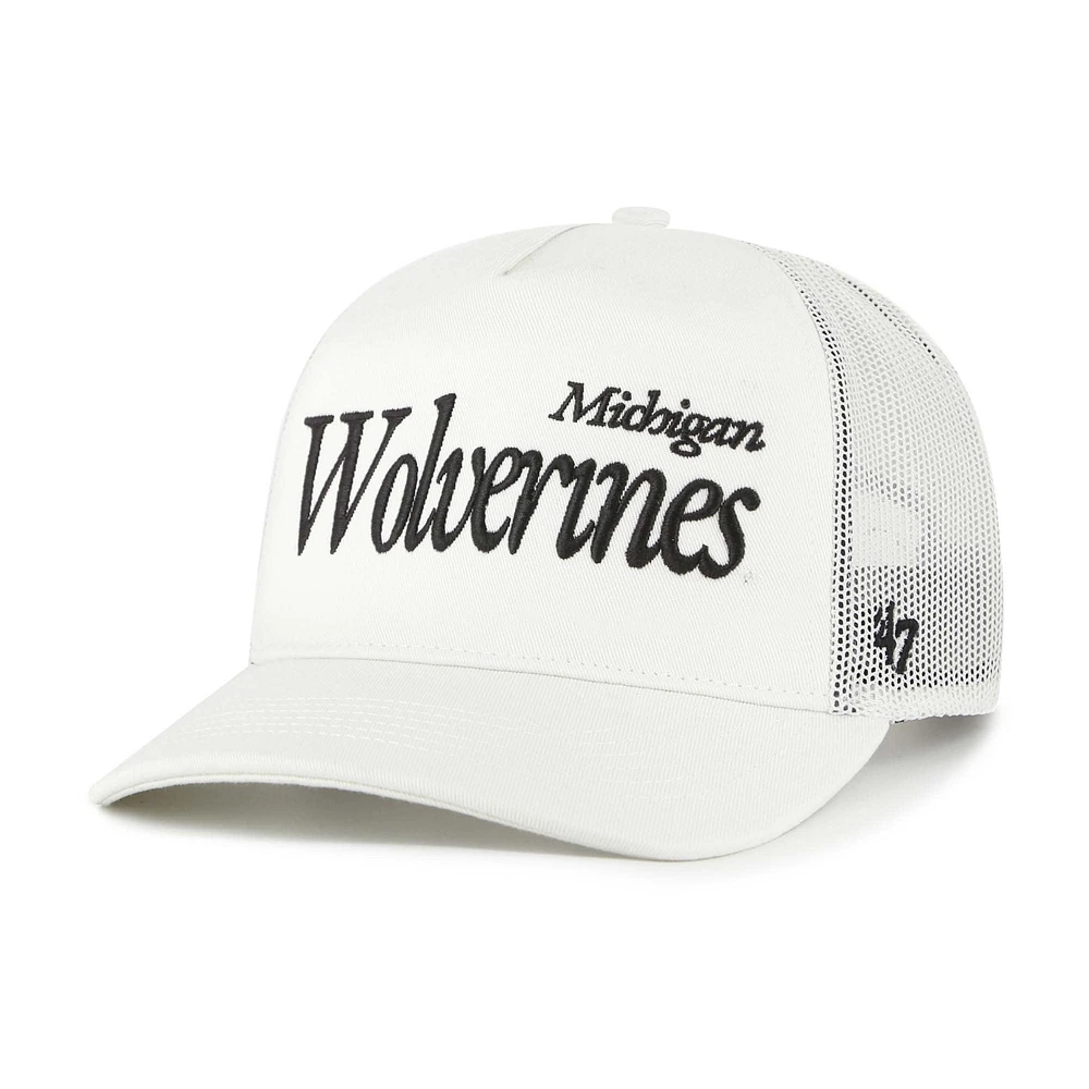 Unisex '47 Cream Michigan Wolverines Foundation Script Adjustable Trucker Hat