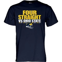 Unisex Blue 84 Navy Michigan Wolverines vs. Ohio State Buckeyes 2024 Football Four Straight Wins Score T-Shirt