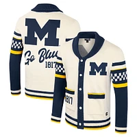 Pull jacquard boutonné unisexe Colosseum Cream Michigan Wolverines Wild Collective