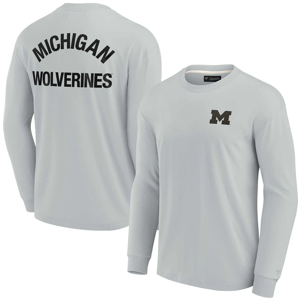 T-shirt unisexe Fanatics gris Michigan Wolverines Elements super doux à manches longues