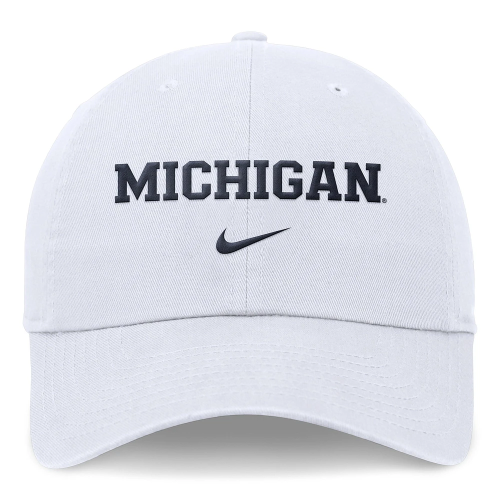 Unisex Nike White Michigan Wolverines 2024 Sideline Club Adjustable Hat