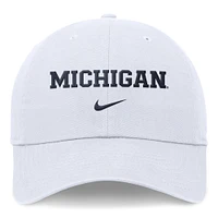 Unisex Nike White Michigan Wolverines 2024 Sideline Club Adjustable Hat